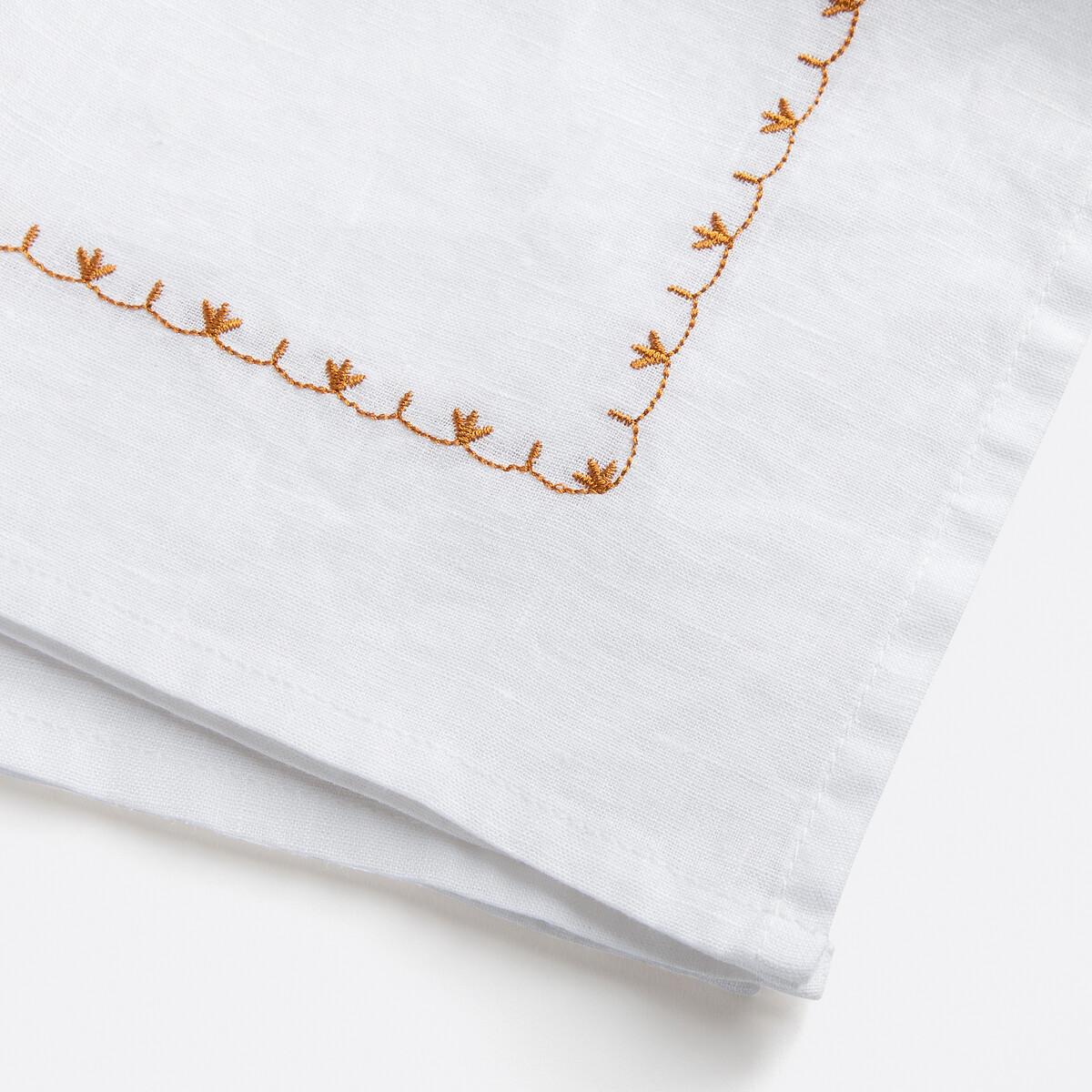 La Redoute Intérieurs 2er-Set bestickte Leinenservietten Mynia  