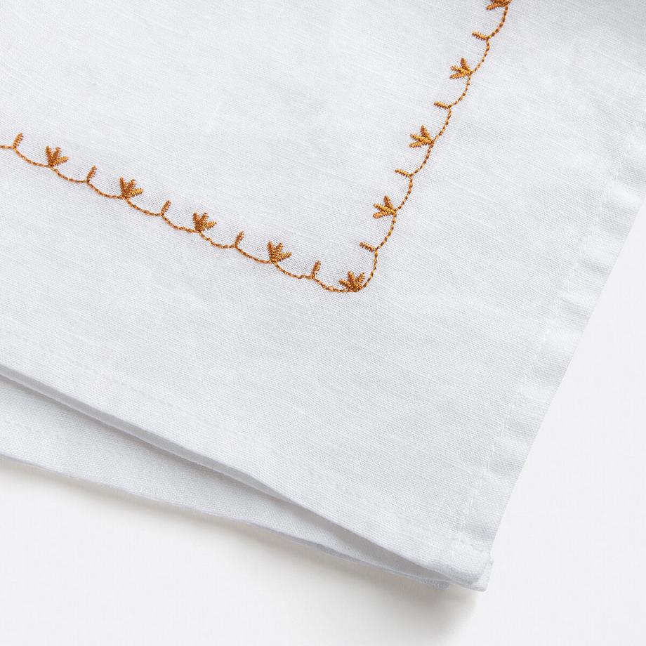 La Redoute Intérieurs 2er-Set bestickte Leinenservietten Mynia  