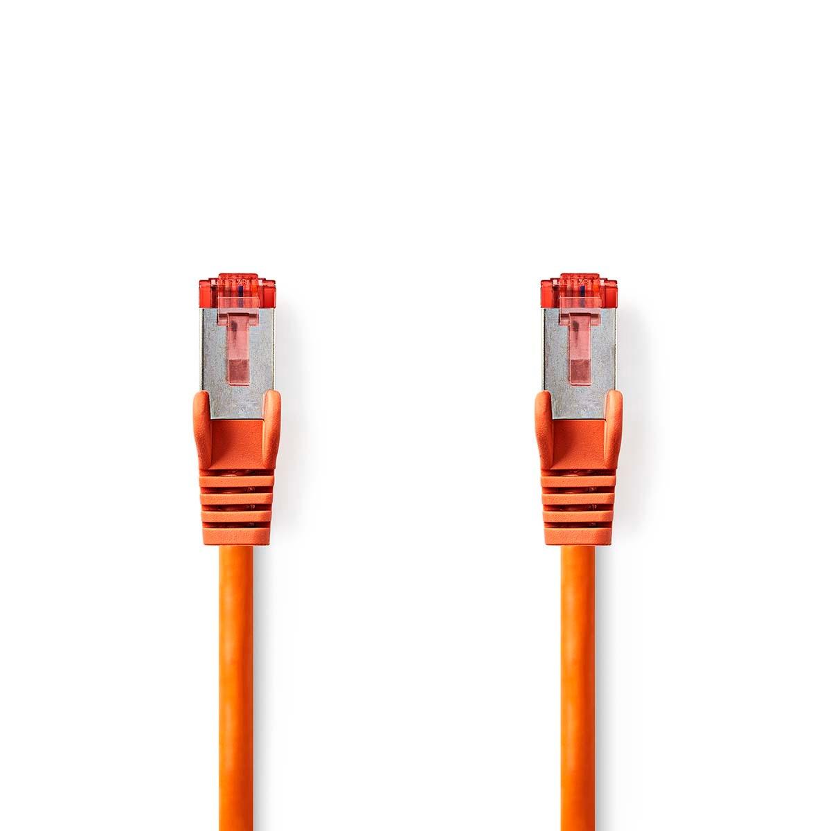 Image of CAT6 Netzwerkkabel | RJ45 Stecker | RJ45 Stecker | S/FTP | 1,50 m | Rund | LSZH | Orange | Etikett