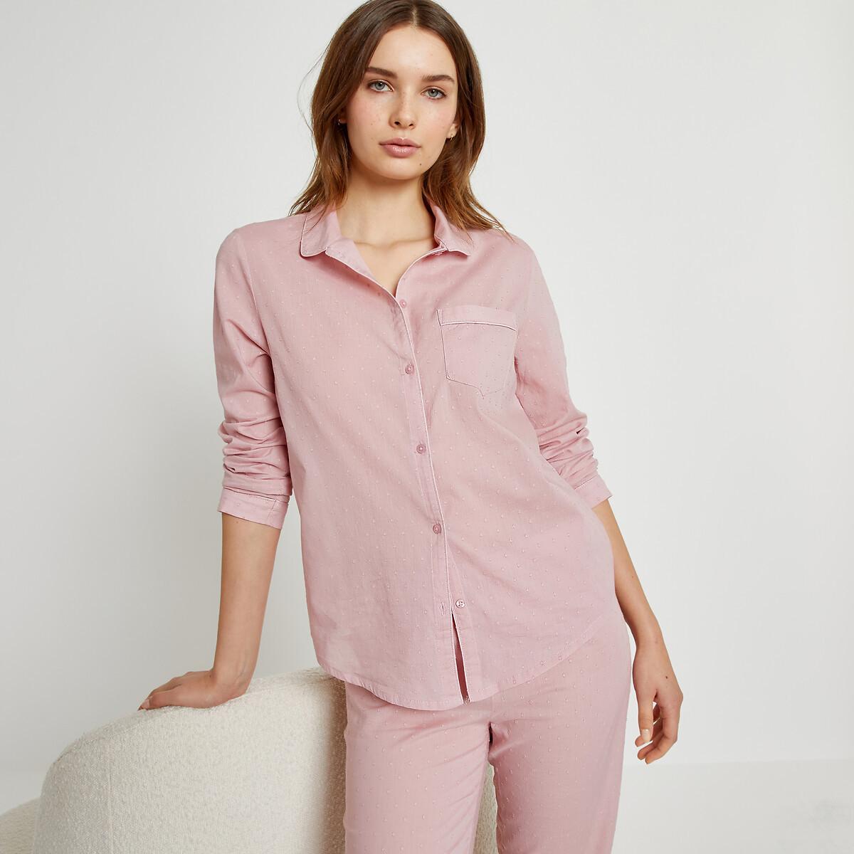 Image of Pyjama Mit Plumetis-muster Damen Rosa 44