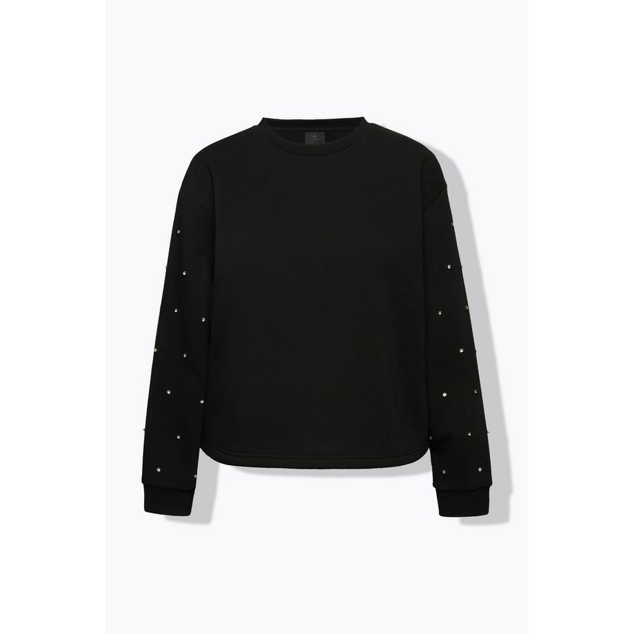 Ulla Popken Felpa oversize girocollo maniche lunghe con applicazioni  