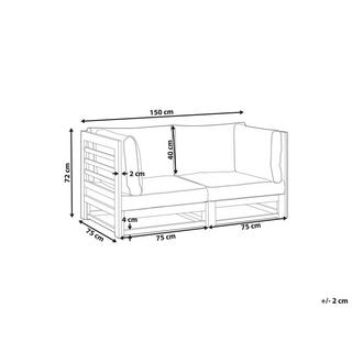 Beliani 2 Sitzer Sofa aus Akazienholz Modern TRANI  