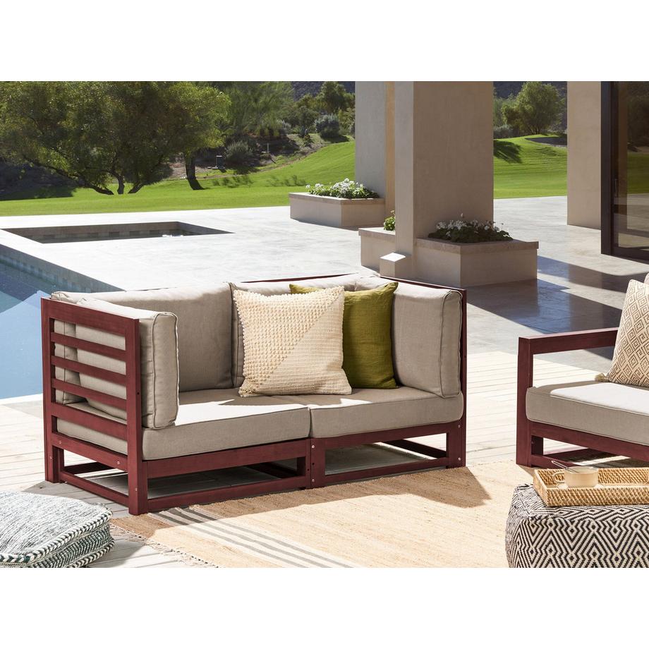 Beliani Divano 2 posti en Legno d'acacia Moderno TRANI  