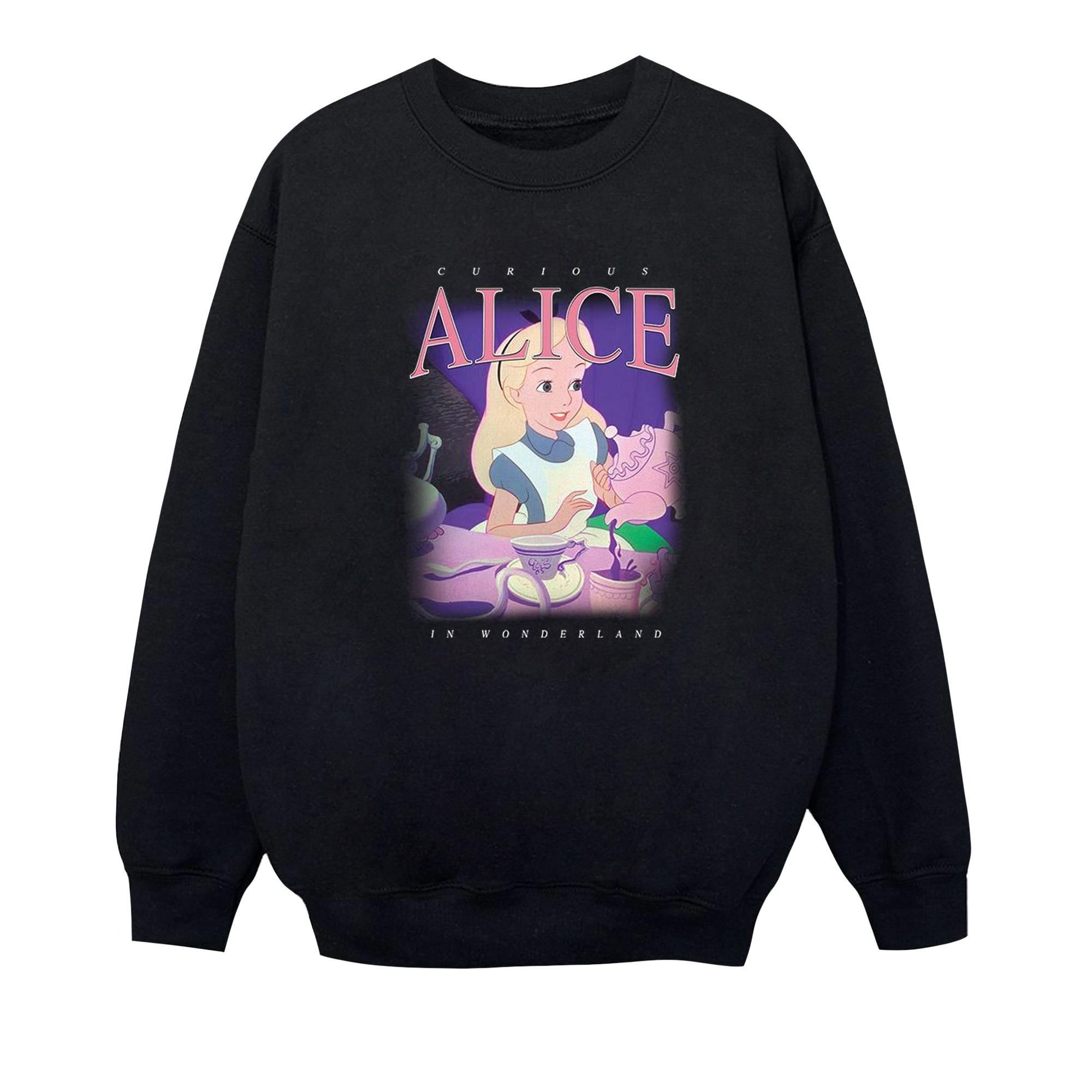 Image of Alice In Wonderland Montage Sweatshirt Unisex Schwarz 116