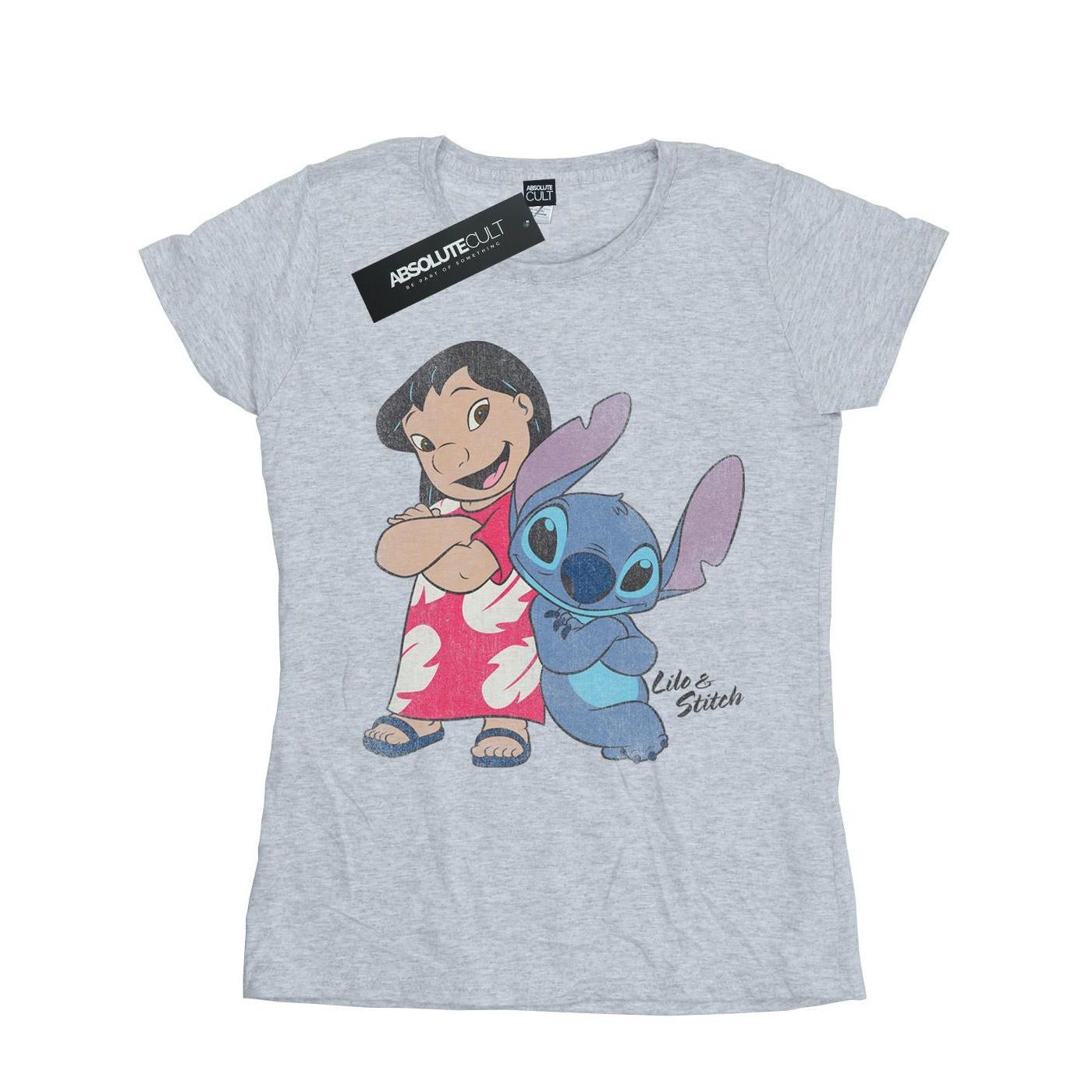 Image of Lilo And Stitch Classic Tshirt Damen Grau XS