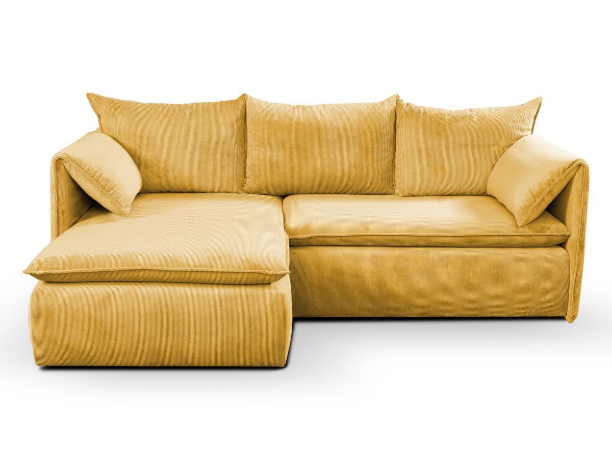 PASCAL MORABITO Canapé d'angle conible en velours côtelé TEODORA de PASCAL MORABITO Angle gauche  