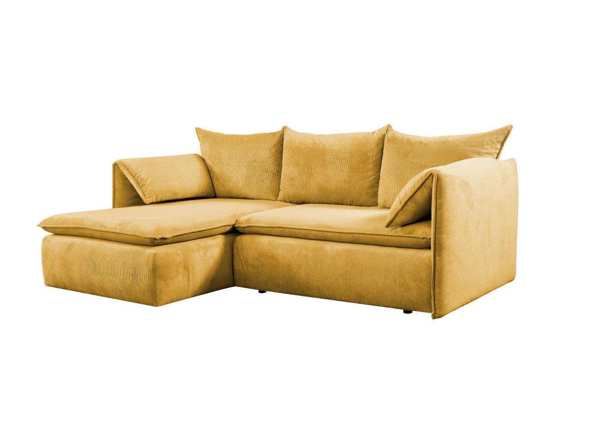 PASCAL MORABITO Canapé d'angle conible en velours côtelé TEODORA de PASCAL MORABITO Angle gauche  