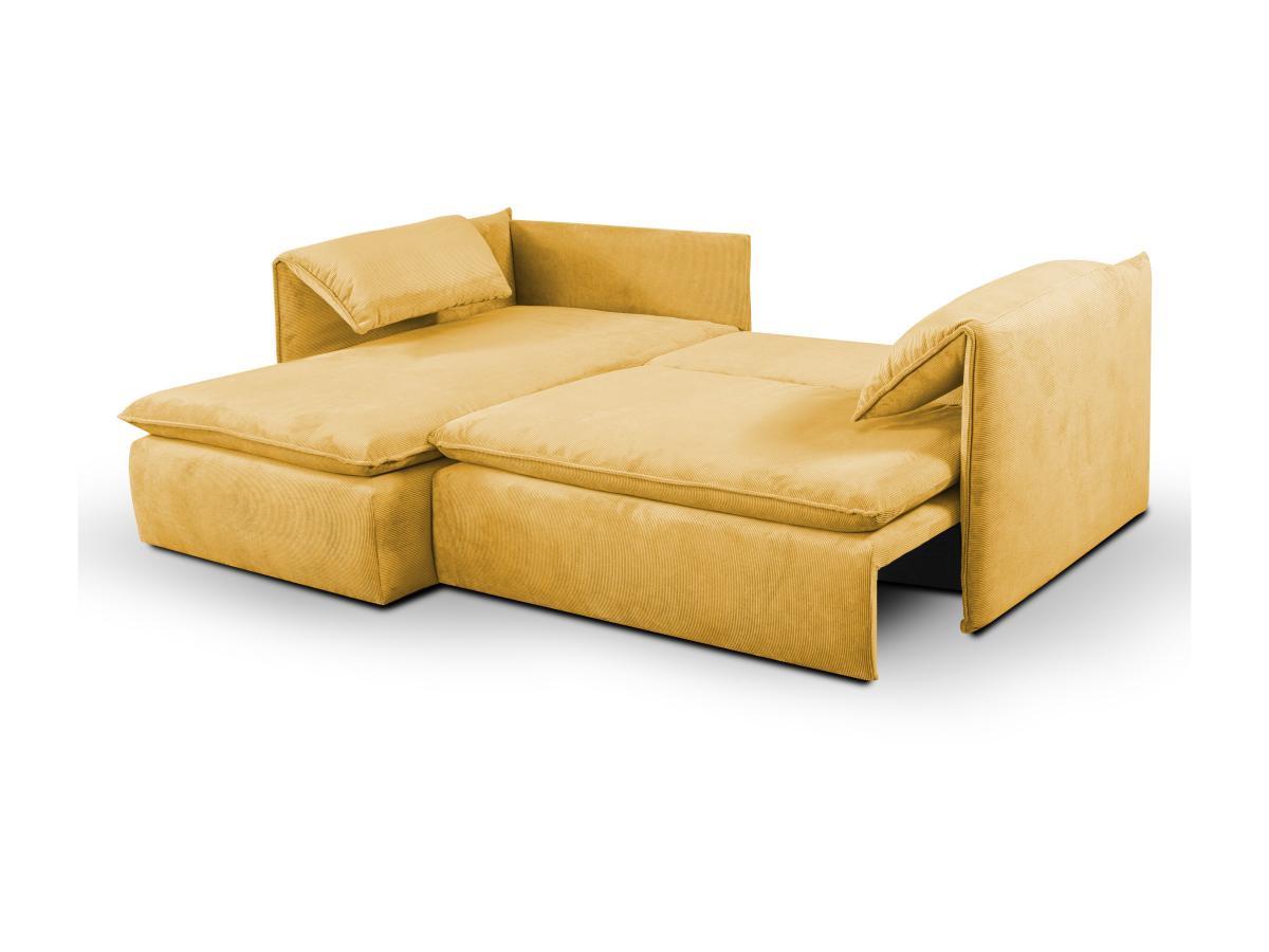 PASCAL MORABITO Canapé d'angle conible en velours côtelé TEODORA de PASCAL MORABITO Angle gauche  