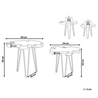 Beliani Tisch Set aus Teakholz Industriell CAMROSE  