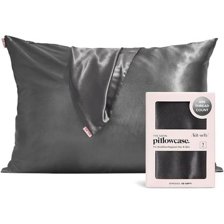 Kitsch Satin Kissenbezug Charcoal  