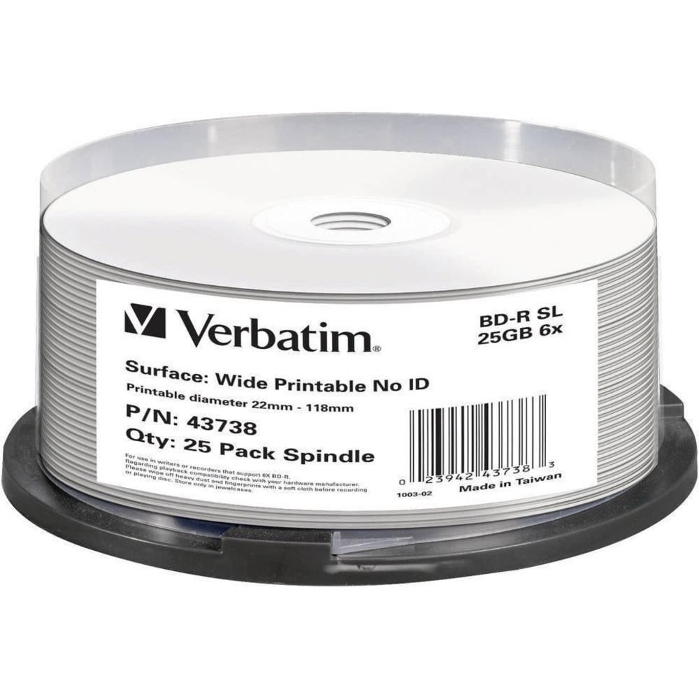 Verbatim  Blu-ray BD-R vergine 25 GB Verbatim 43738 25 pz. Torre stampabile 