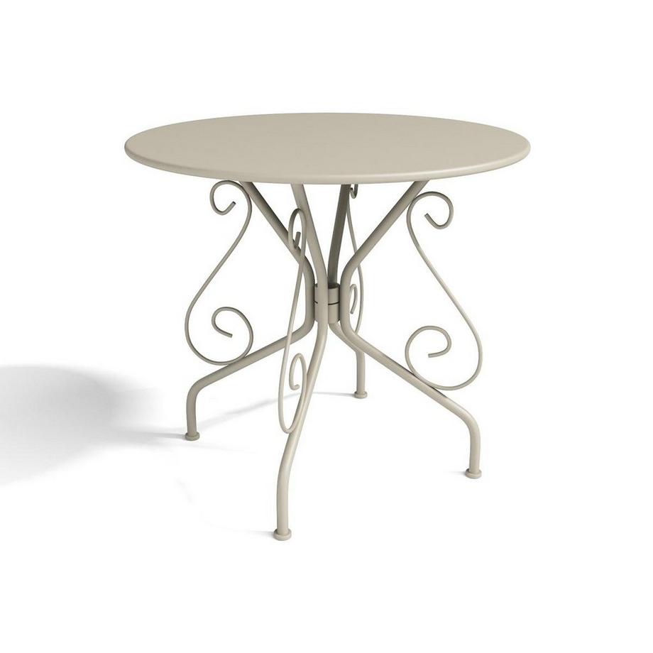 Table de jardin D.80 cm en métal façon fer forgé  - Beige - GUERMANTES de MYLIA