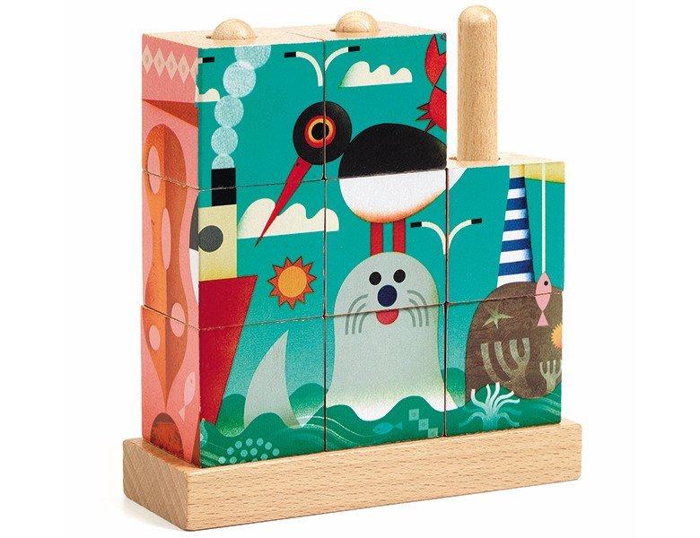 Image of Puzzle Holzwürfel Puzz-Up Meer (9Teile)