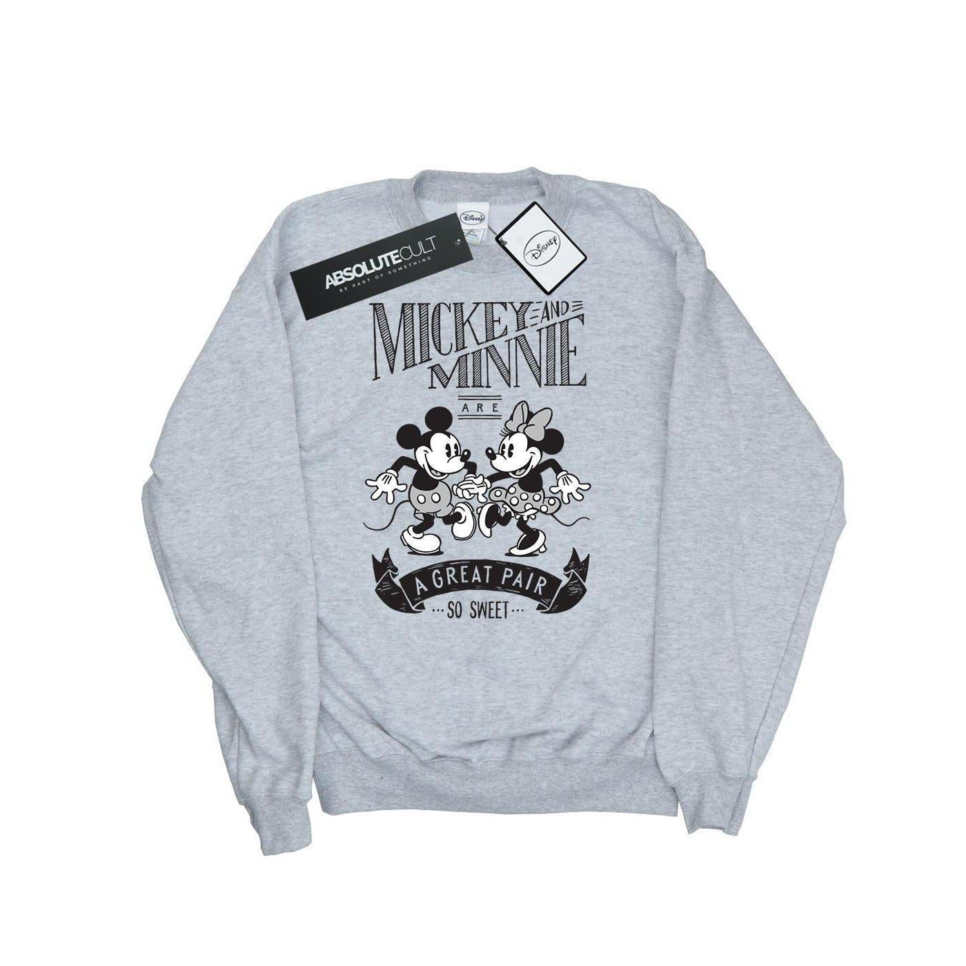 Image of Mickey And Minnie Mouse Great Pair Sweatshirt Unisex Grau 116