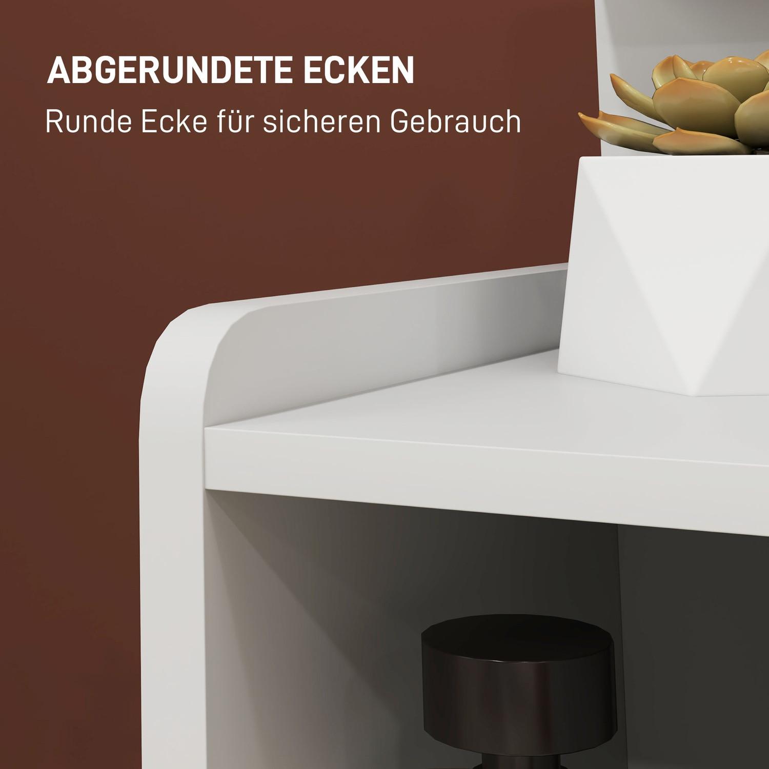 Northio Nachttisch mit 2 Schubladen, Beistelltisch, Nachtschrank mit offenen Ablage, Nachtkommode für Schlafzimmer, Wohnzimmer, 40 x 30 x 60 cm, Weiß  