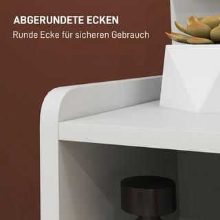 Northio Nachttisch mit 2 Schubladen, Beistelltisch, Nachtschrank mit offenen Ablage, Nachtkommode für Schlafzimmer, Wohnzimmer, 40 x 30 x 60 cm, Weiß  