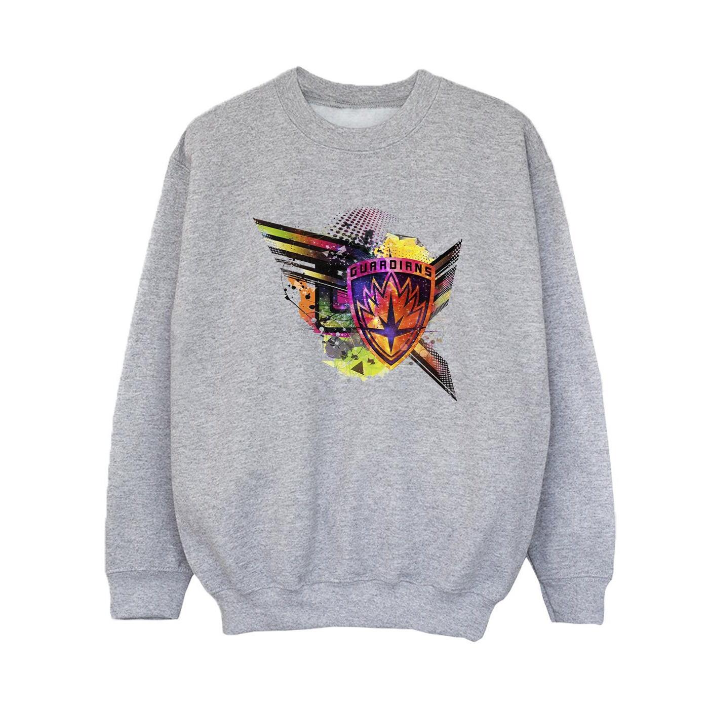 Image of Guardians Of The Galaxy Abstract Shield Chest Sweatshirt Jungen Grau 104