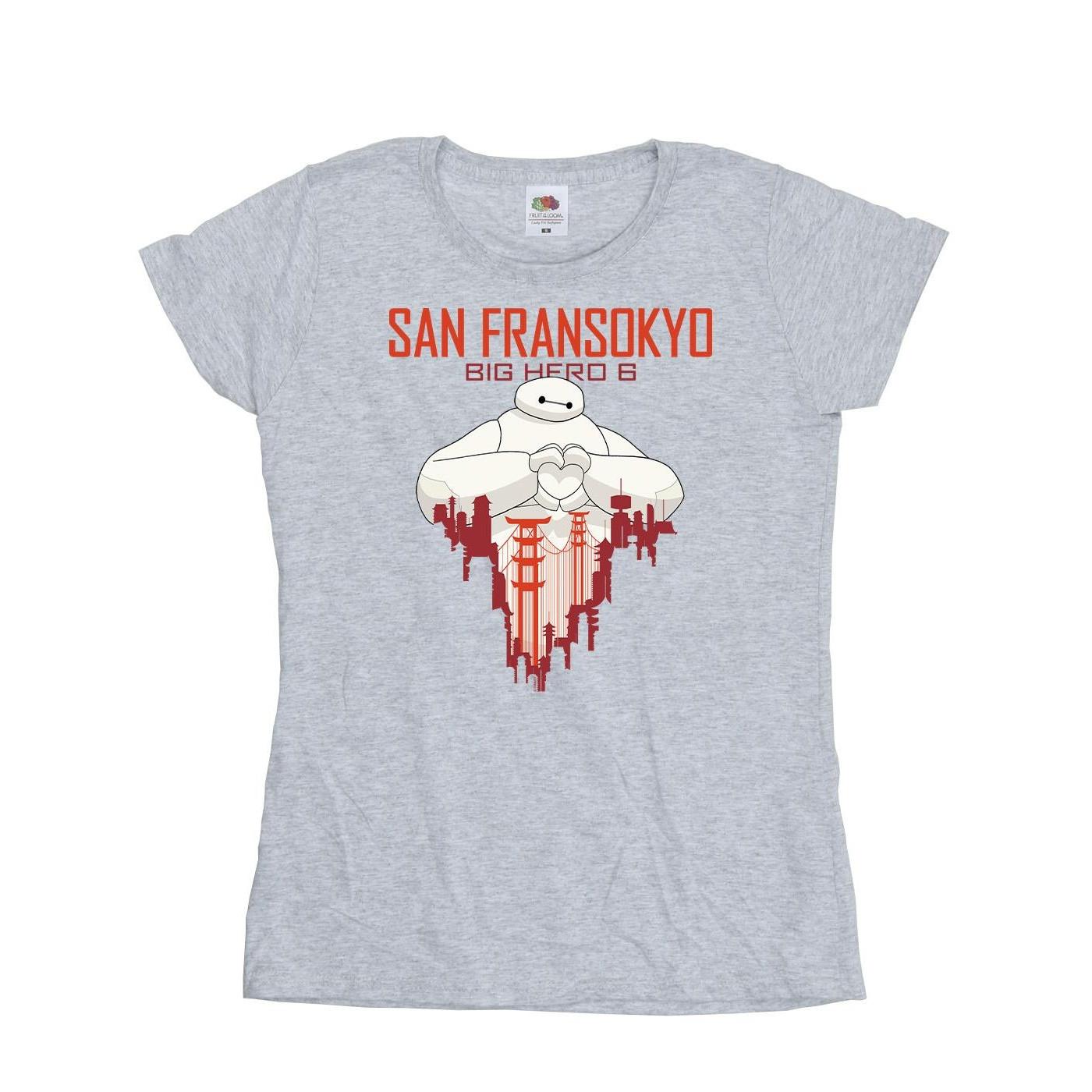 Image of Big Hero 6 Baymax San Fransokyo Heart Tshirt Damen Grau L