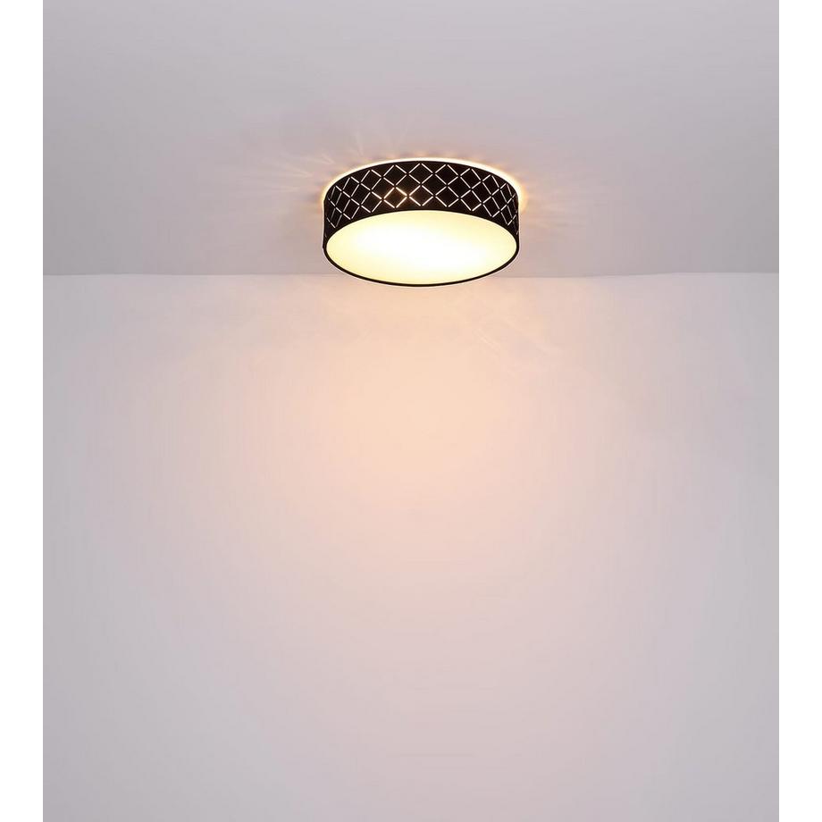 mutoni Plafonnier Varios métal blanc noir 2xE27 LED 38x38x10  