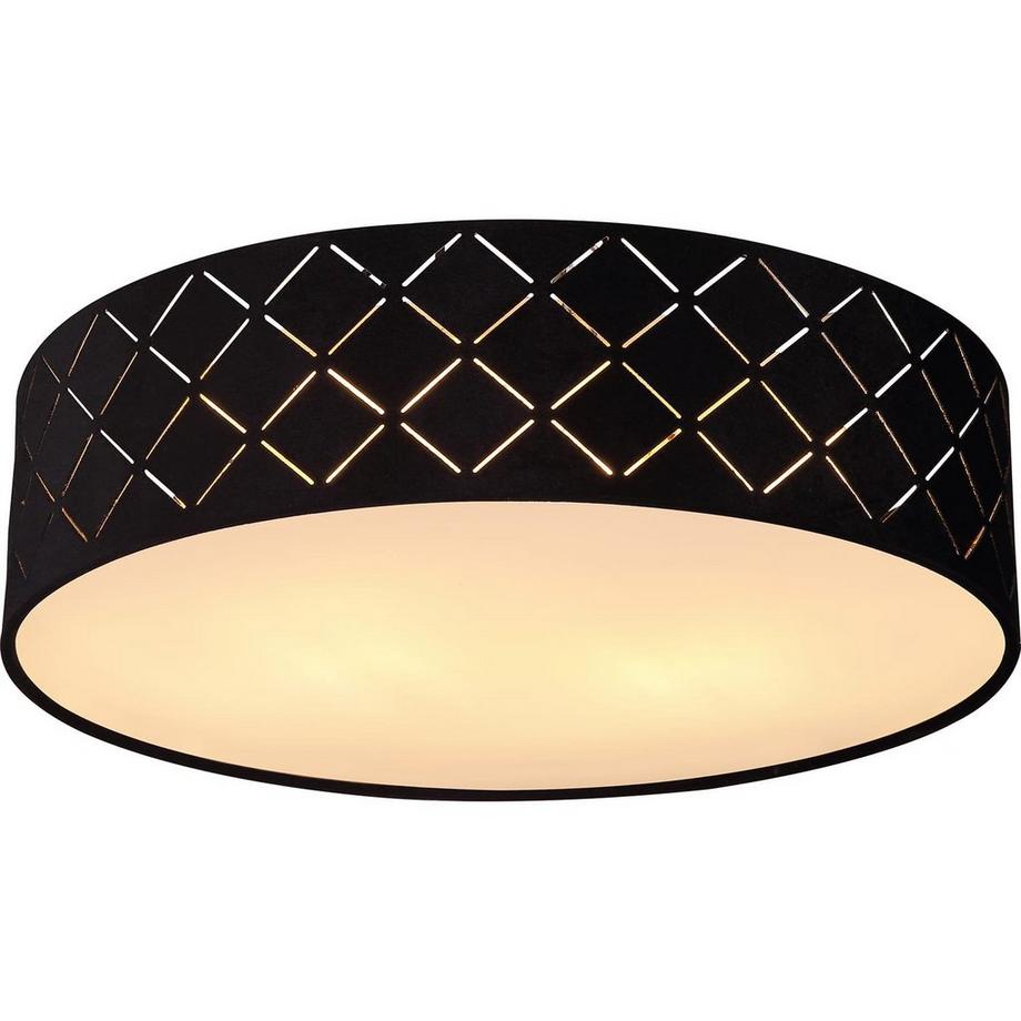 Plafonnier Varios métal blanc noir 2xE27 LED 38x38x10