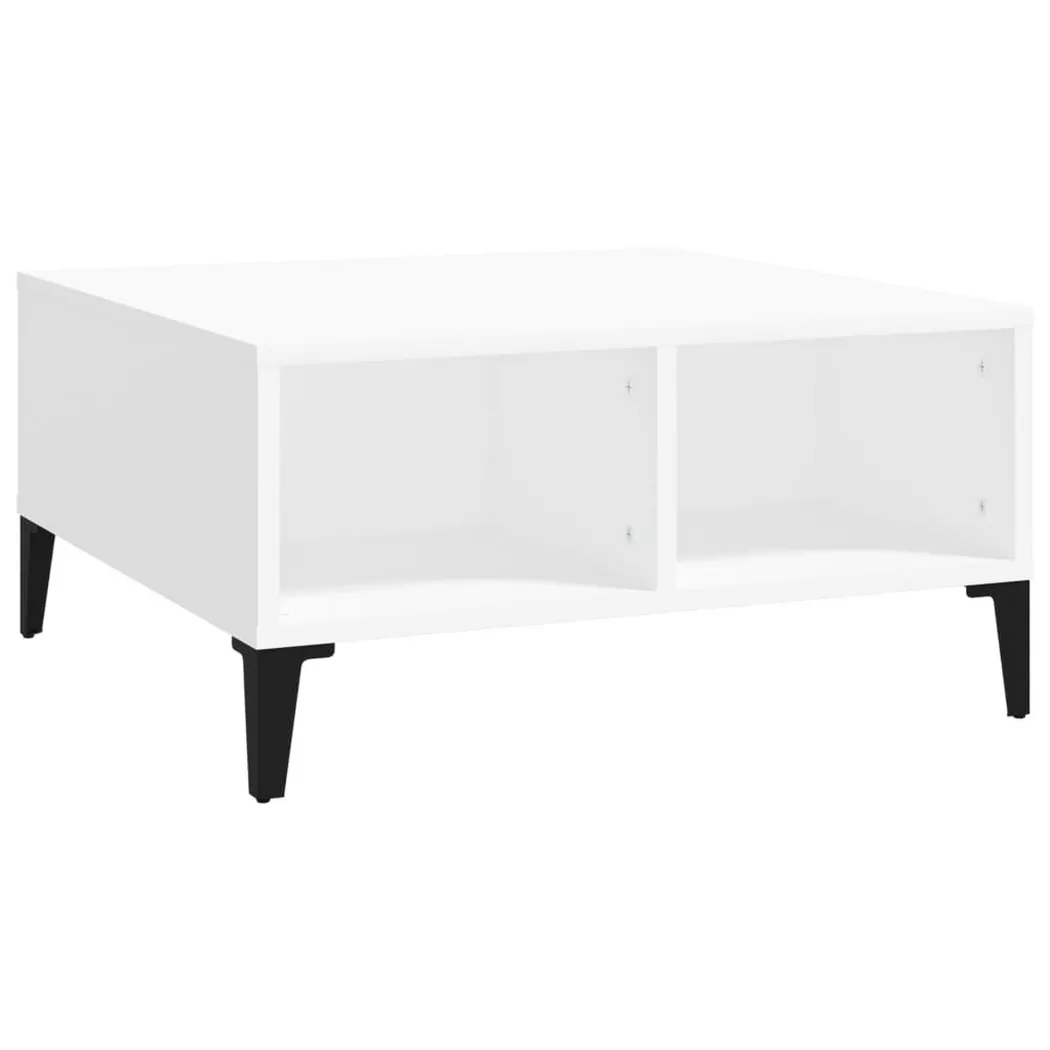 Table basse blanc 60x60x30 cm bois d ingénierie