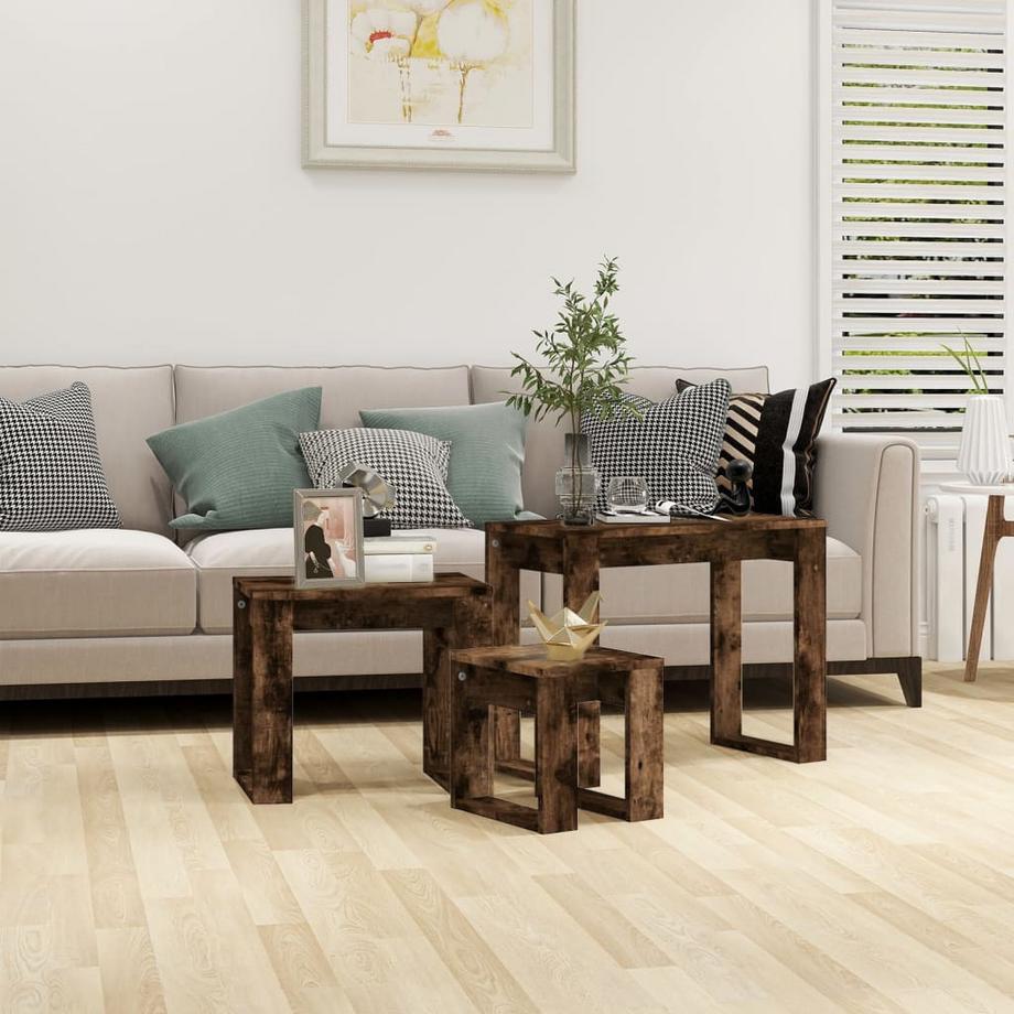 VidaXL Table gigogne bois d'ingénierie  