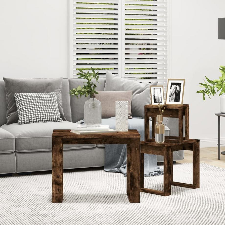 VidaXL Table gigogne bois d'ingénierie  