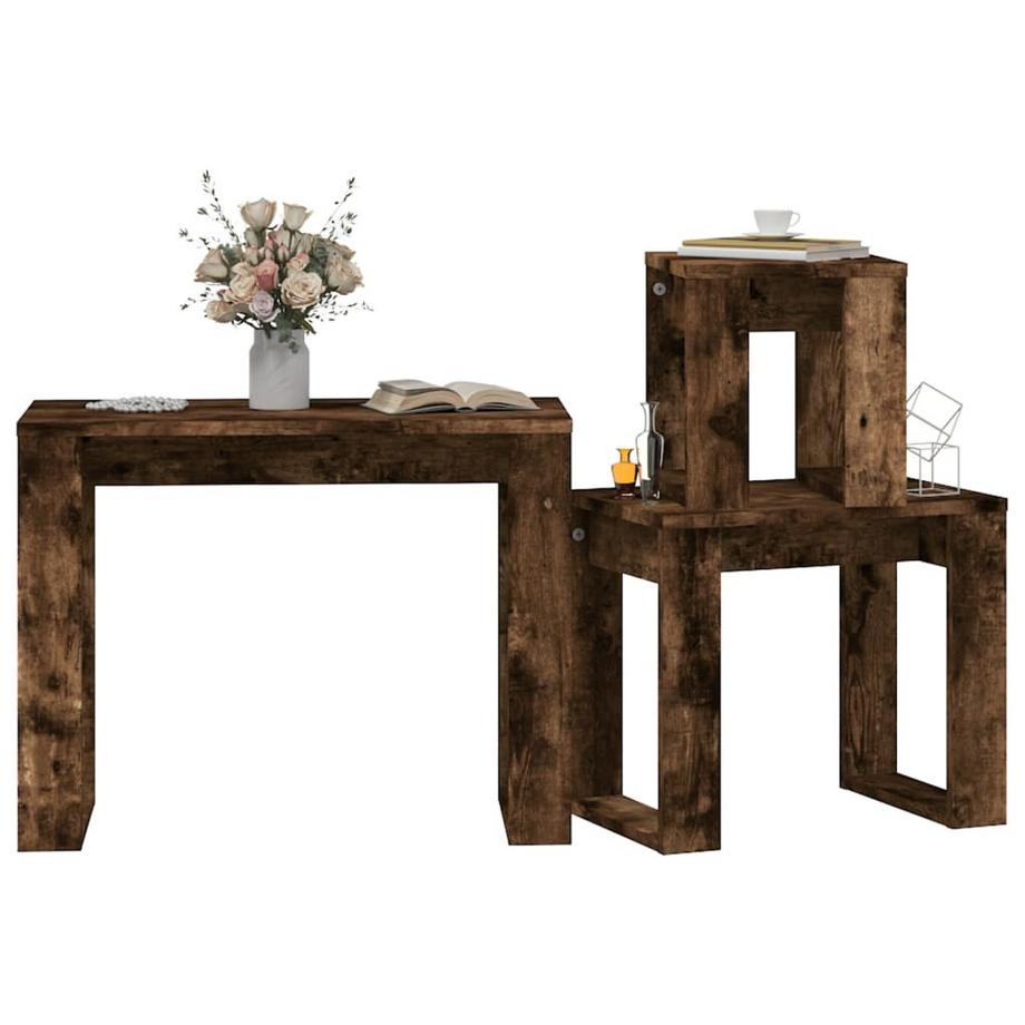VidaXL Table gigogne bois d'ingénierie  