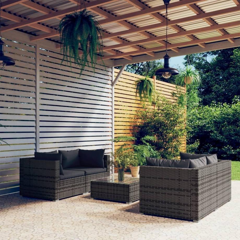 VidaXL set salotto da giardino Polirattan  