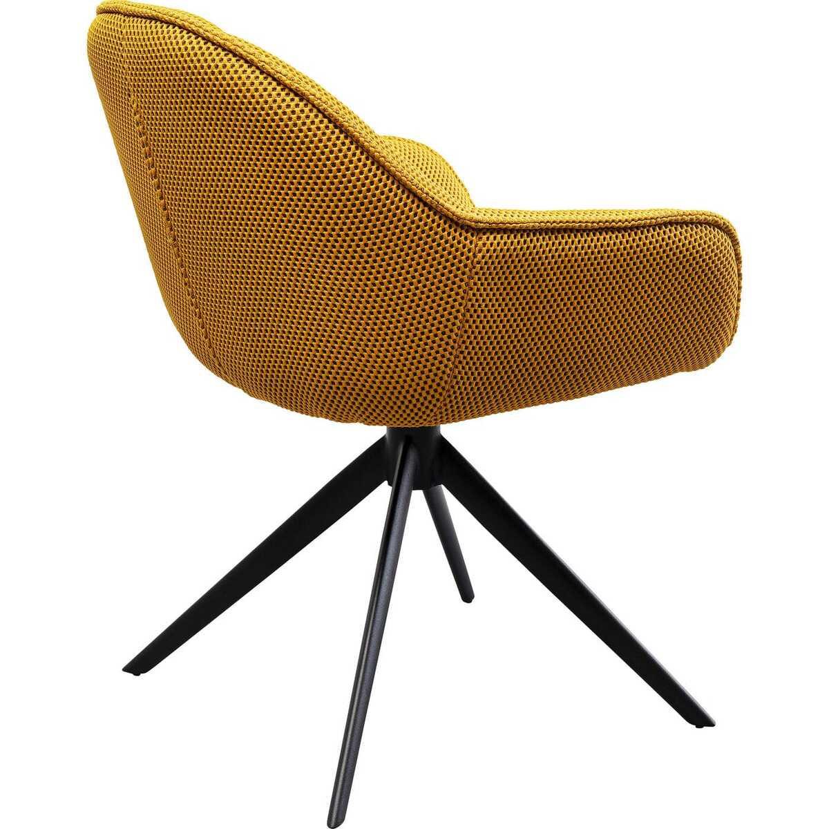 KARE Design Sedia girevole Carlito Mesh giallo  