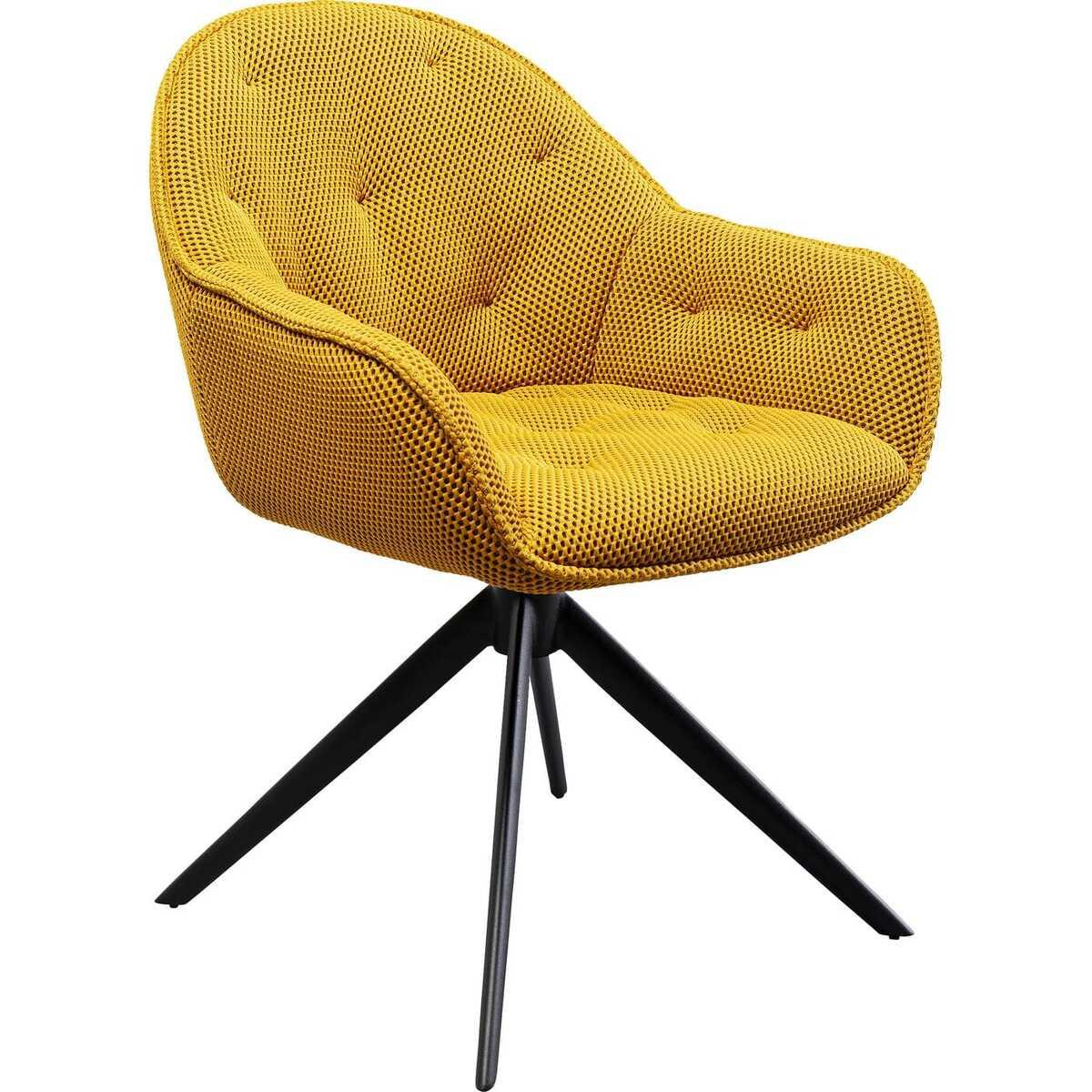 KARE Design Sedia girevole Carlito Mesh giallo  