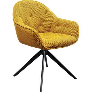 KARE Design Sedia girevole Carlito Mesh giallo  