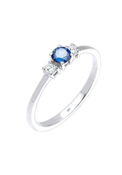 Image of Ring Zirkonia Saphir Damen Silber 52mm