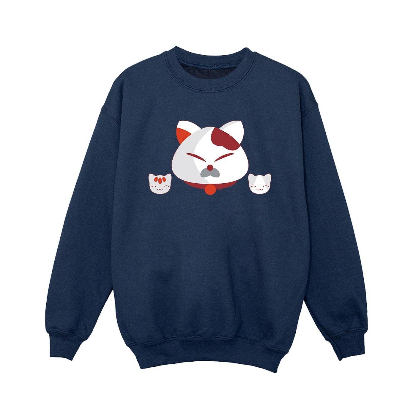 Image of Big Hero 6 Baymax Kitten Heads Sweatshirt Unisex Marine 104