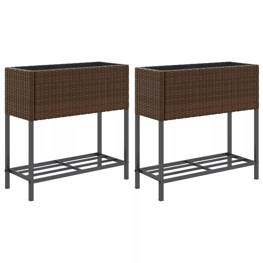 VidaXL - Jardinière rotin synthétique, One Size, Marron