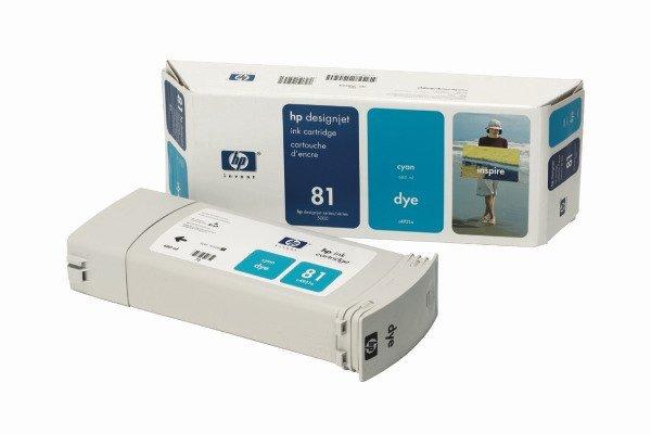 Hewlett-Packard  HP Tintenpatrone 81 cyan C4931A DesignJet 5000/5000PS 680ml 