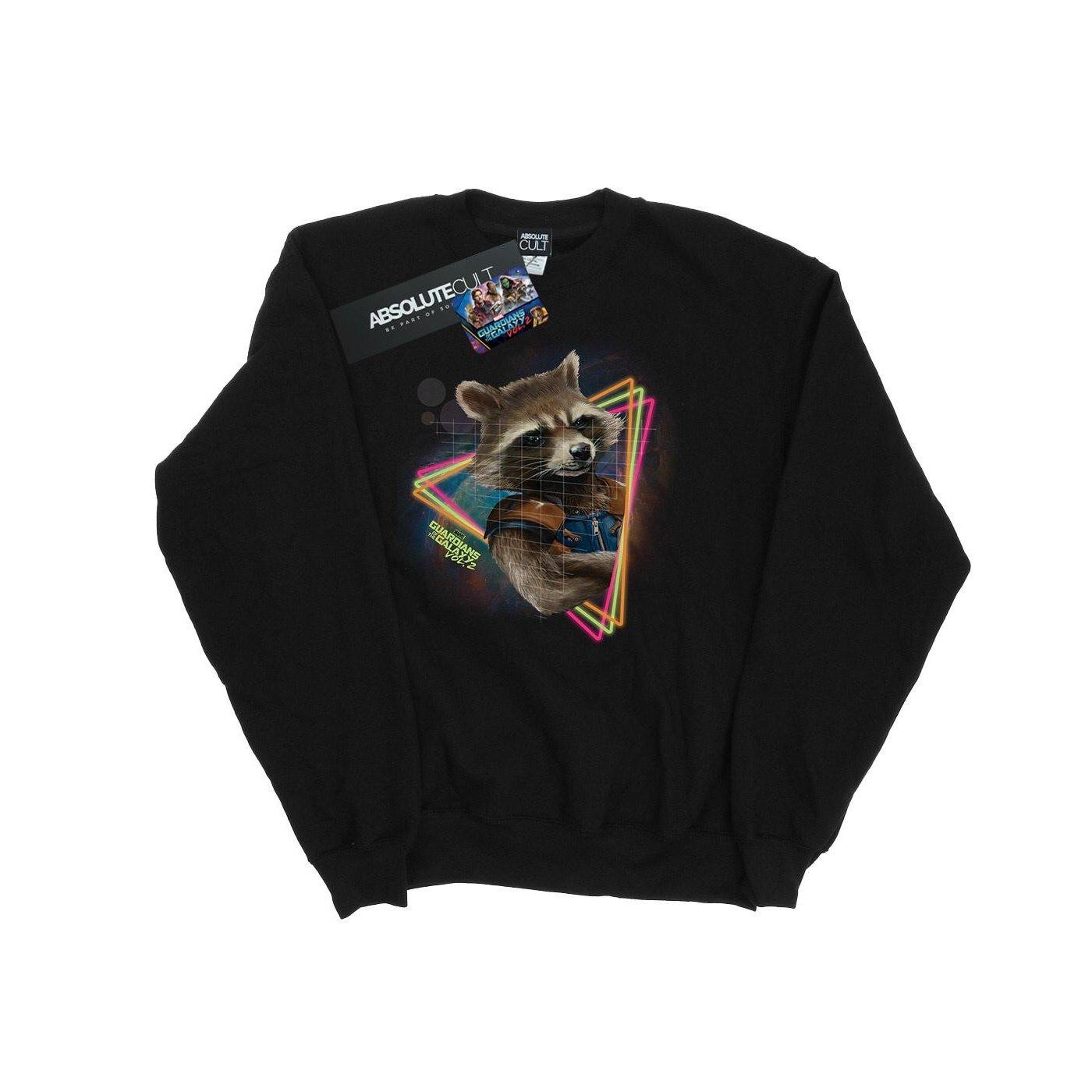 Image of Guardians Of The Galaxy Neon Rocket Sweatshirt Unisex Schwarz 152-158