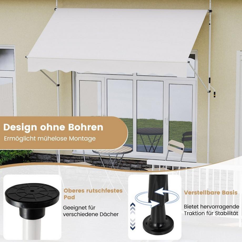 Northix Einziehbare Markise mit Kurbel  