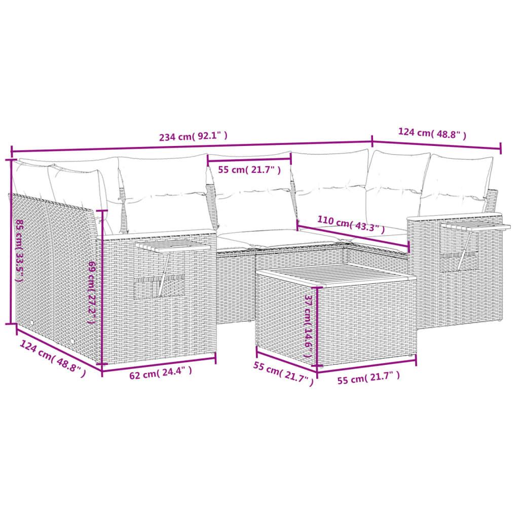 VidaXL set divano da giardino Polirattan  