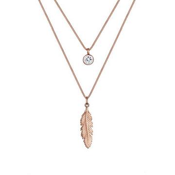 Collier Pendentif Plume Cristal