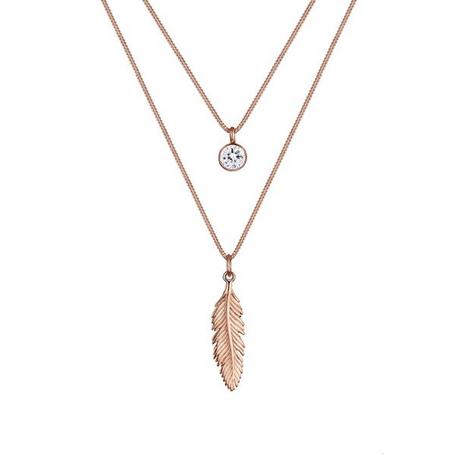 Elli  Collier Pendentif Plume Cristal 