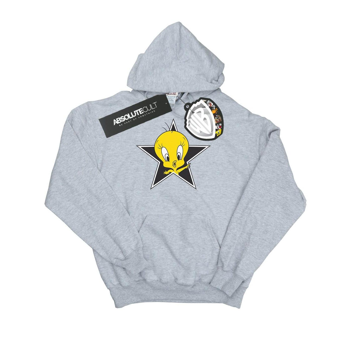 Image of Tweety Pie Star Kapuzenpullover Unisex Grau 152-158