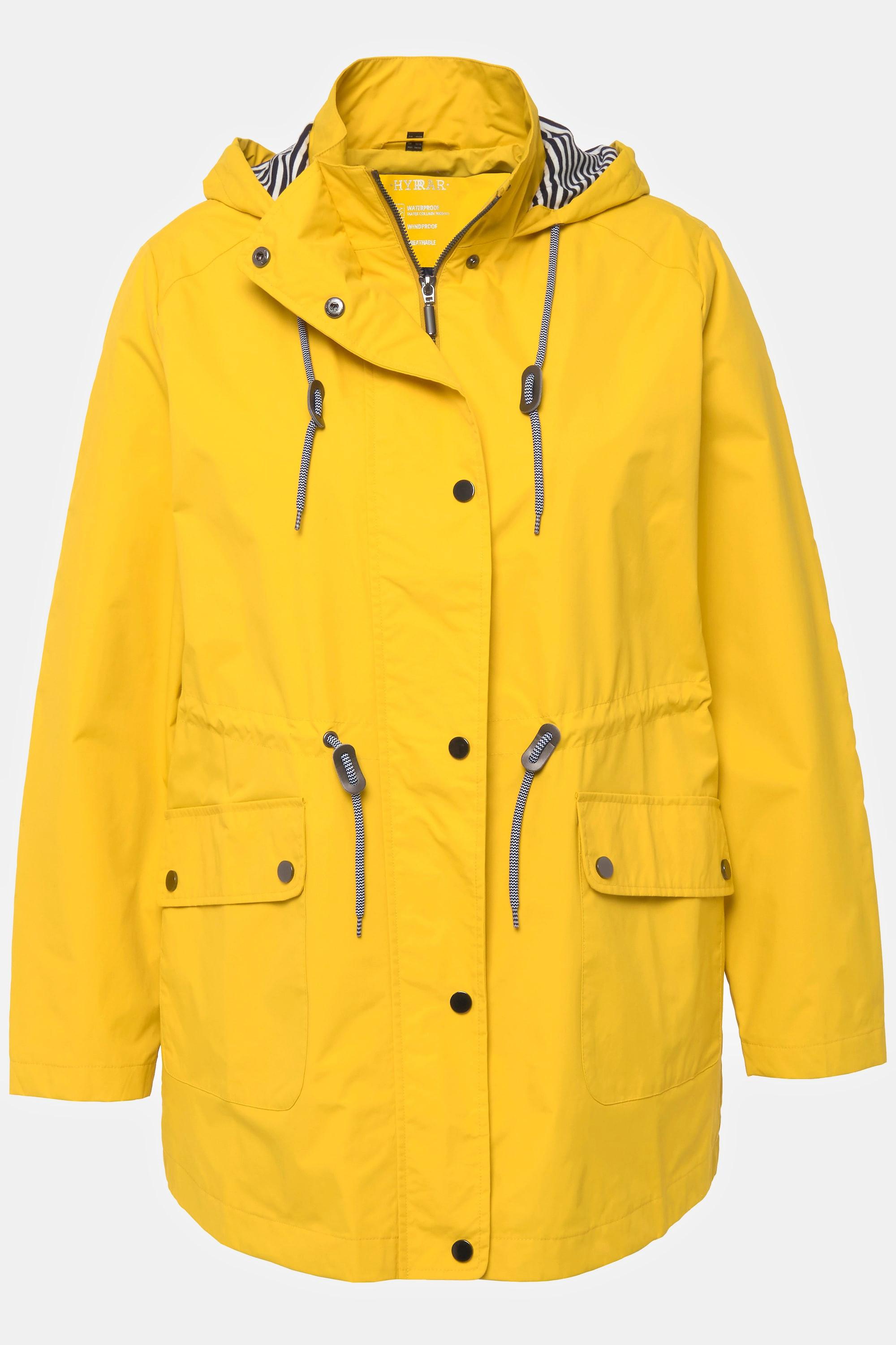 Ulla Popken HYPRAR Giacca Funzionale Impermeabile Linea A con Cappuccio  