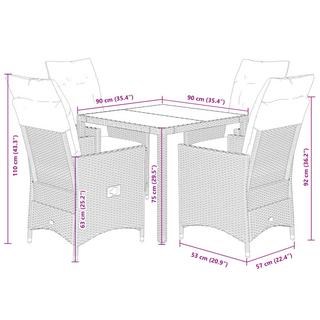 VidaXL Garten essgruppe poly-rattan  