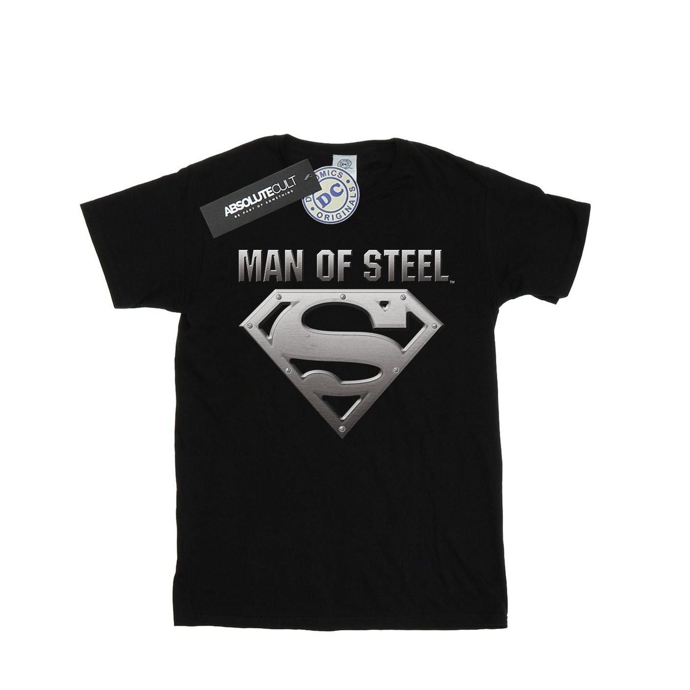 Image of Superman Man Of Steel Shield Tshirt Damen Schwarz 3XL