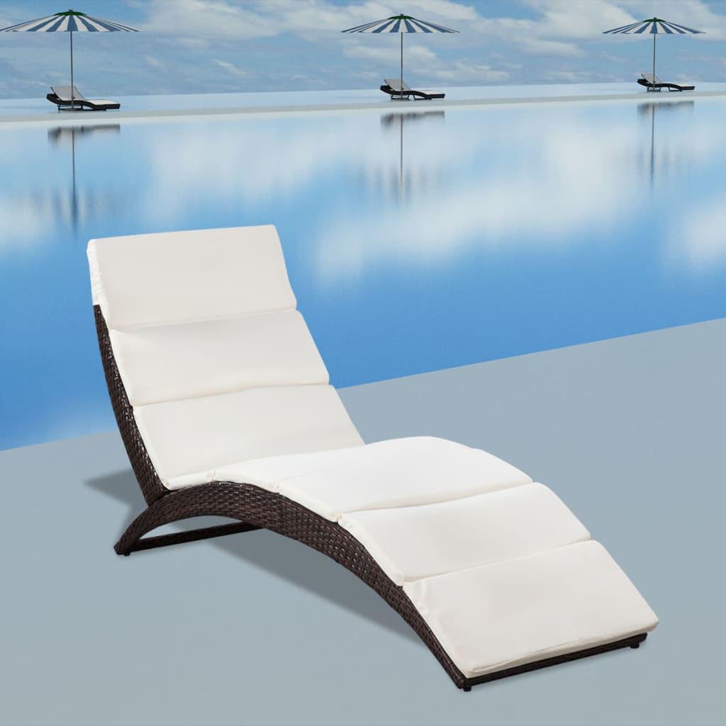 VidaXL Chaise longue rotin synthétique  