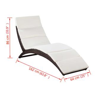 VidaXL Chaise longue rotin synthétique  