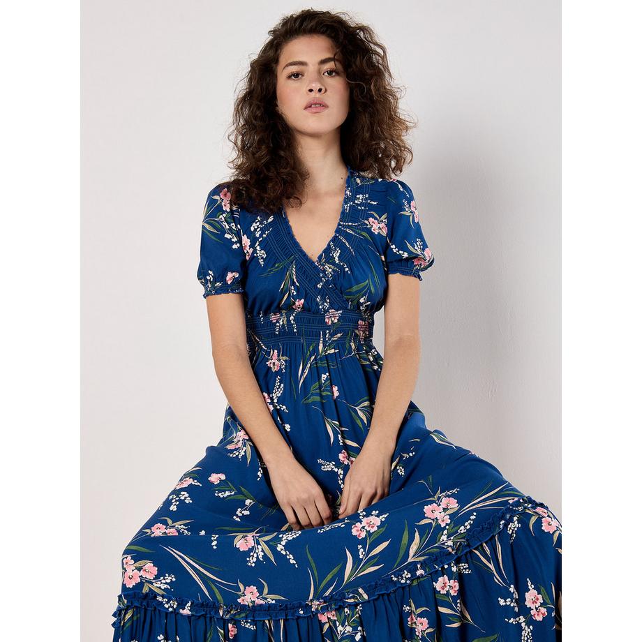 APRICOT Florales Smokkleid Maxilänge  