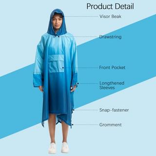 Alopini Poncho Antipioggia Impermeabile Escursionismo Ciclismo Outdoor 3-in-1 Multiuso  