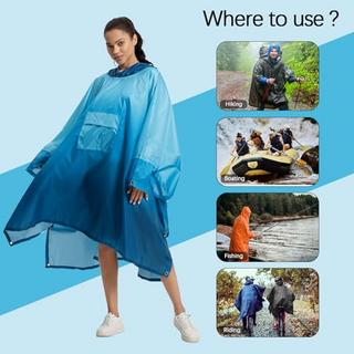 Alopini Poncho Antipioggia Impermeabile Escursionismo Ciclismo Outdoor 3-in-1 Multiuso  